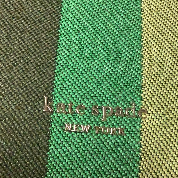 Kate Spade flower jacquard bijou cherry green stripe crossbody - Picture 5 of 10